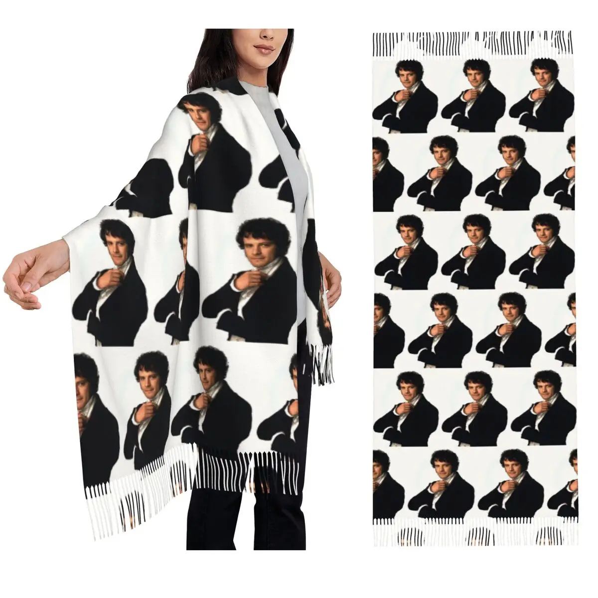 

Colin Firth As Mr Darcy In Pride And Prejudice Scarf Tassel Scarves for Women Shawls and Wraps Large Fall Winter Shawl Wrap