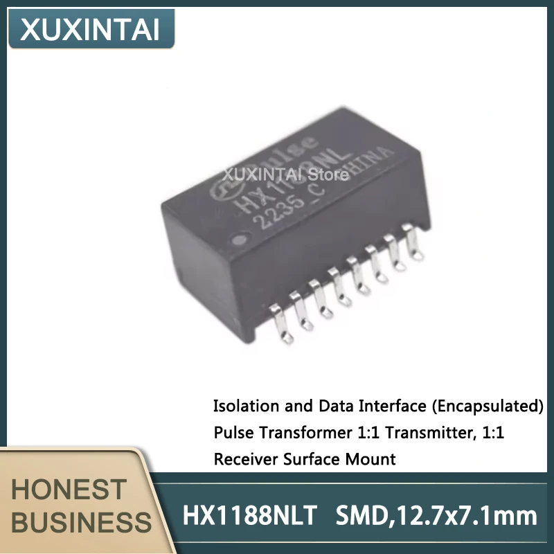 10Pcs/Lot  New Original  HX1188NLT  HX1188 Isolation and Data Interface (Encapsulated) Pulse Transformer 1:1 Transmitter, 1:1