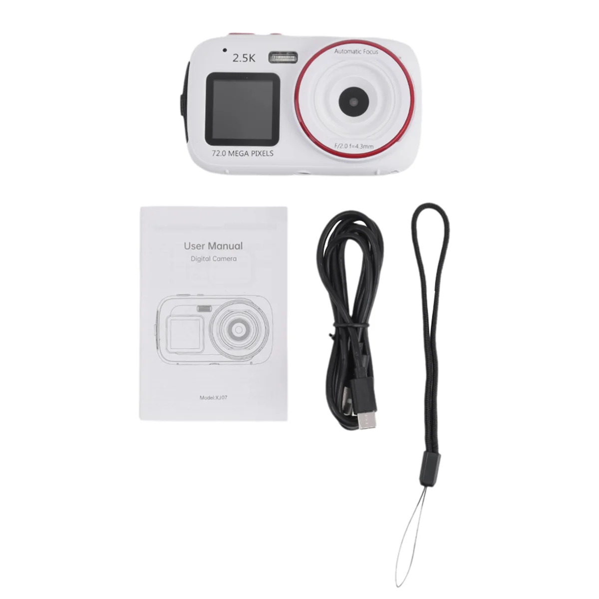 N97R Digital Camera 16x Zoom Dual Screen 72MP HD Camera with MP3 Player Function Auto Focus Camera for Kids White
