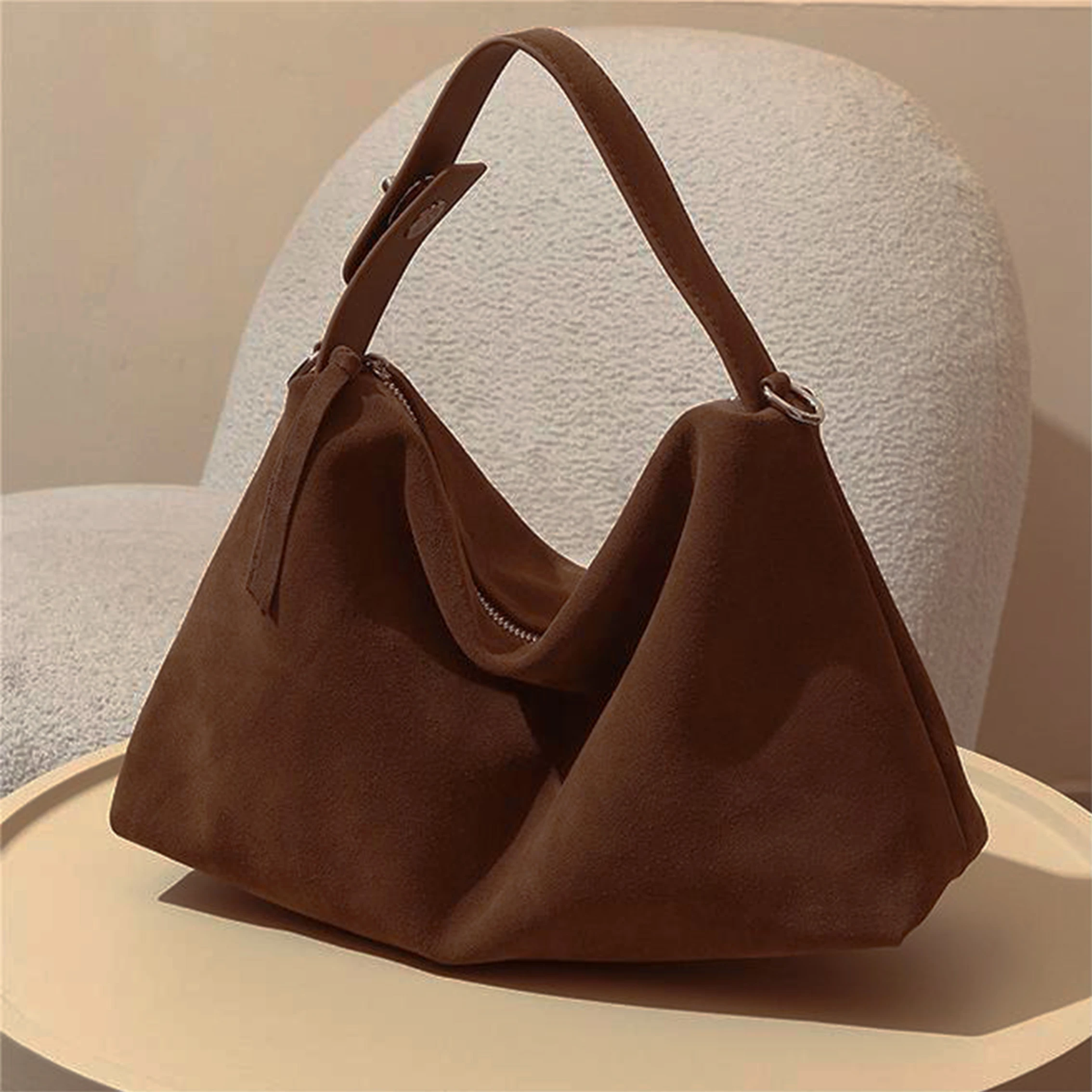 Autumn and winter soft matte suede genuine leather cowhide large capacity Boston handbag women's shoulder bag crossbody bag