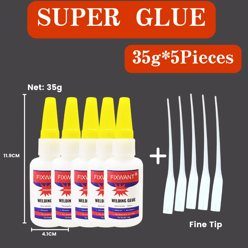 FIXWANT 5PCs 10g / 35g Extra Strong Adhesive Welding Plastic Wood Metal Rubber Tire Shoes Repair Soldering Super Glue