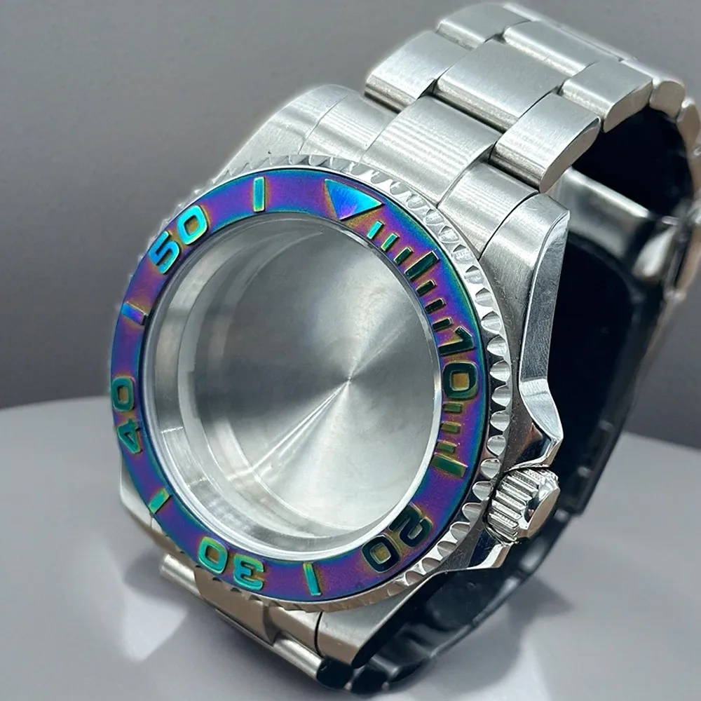 NH34 NH35 NH36 NH70 NH72 8215 Sub Diving Watch Case Jubilee Band BGW9 Blue Bezel 100M Waterproof 120 Clicks