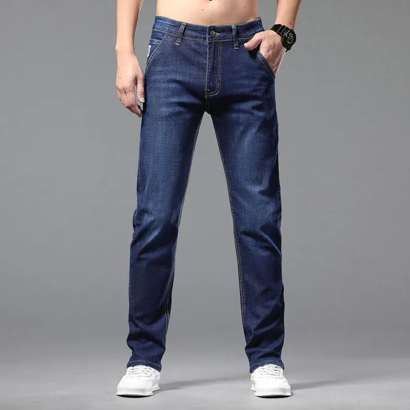 2024 Spring Summer Fashion Men's Designer Jeans Korean Fashion Stretch Pants Male Classic Slim Denim Trousers Pencil Pants