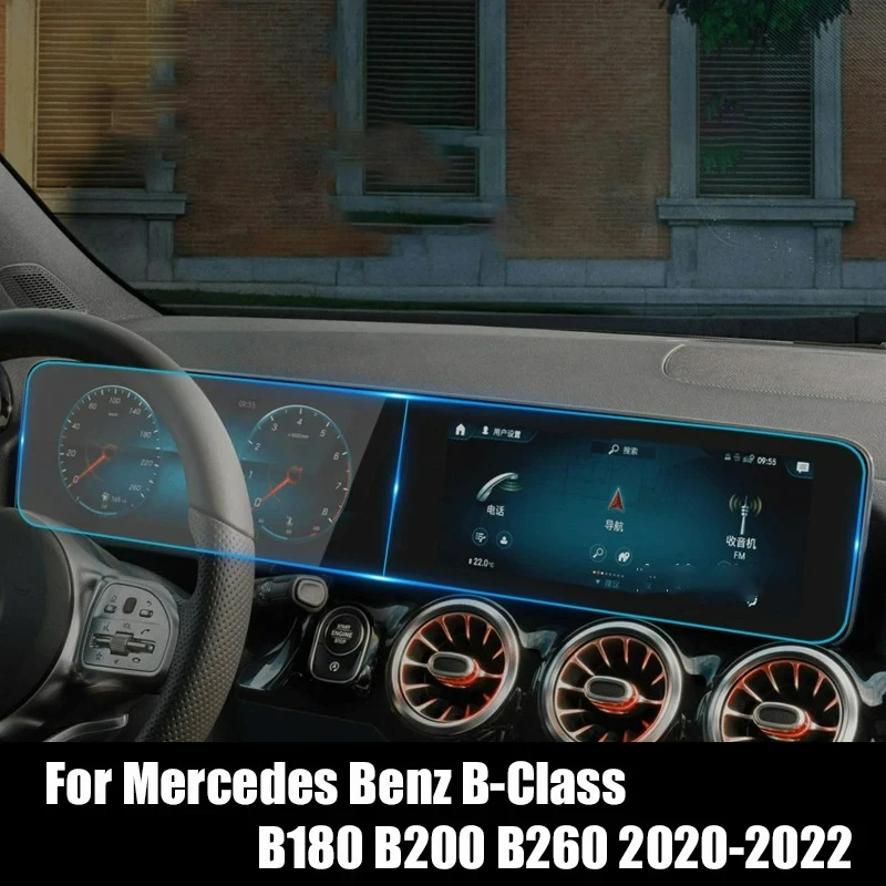 

For Mercedes Benz B Class B180 B200 B260 2020-2023 10.25inch Screen Tempered Car GPS Navigation Dashboard Glass Protective Film