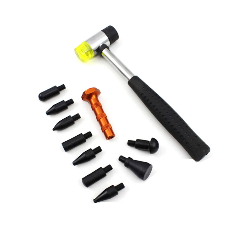 ATPRO Tools Kits Rubber Hammer 10pcs Leveling Pen Paintless Dent Repair Tool Hail Dent Removal Kit Hand Tool Set Kits