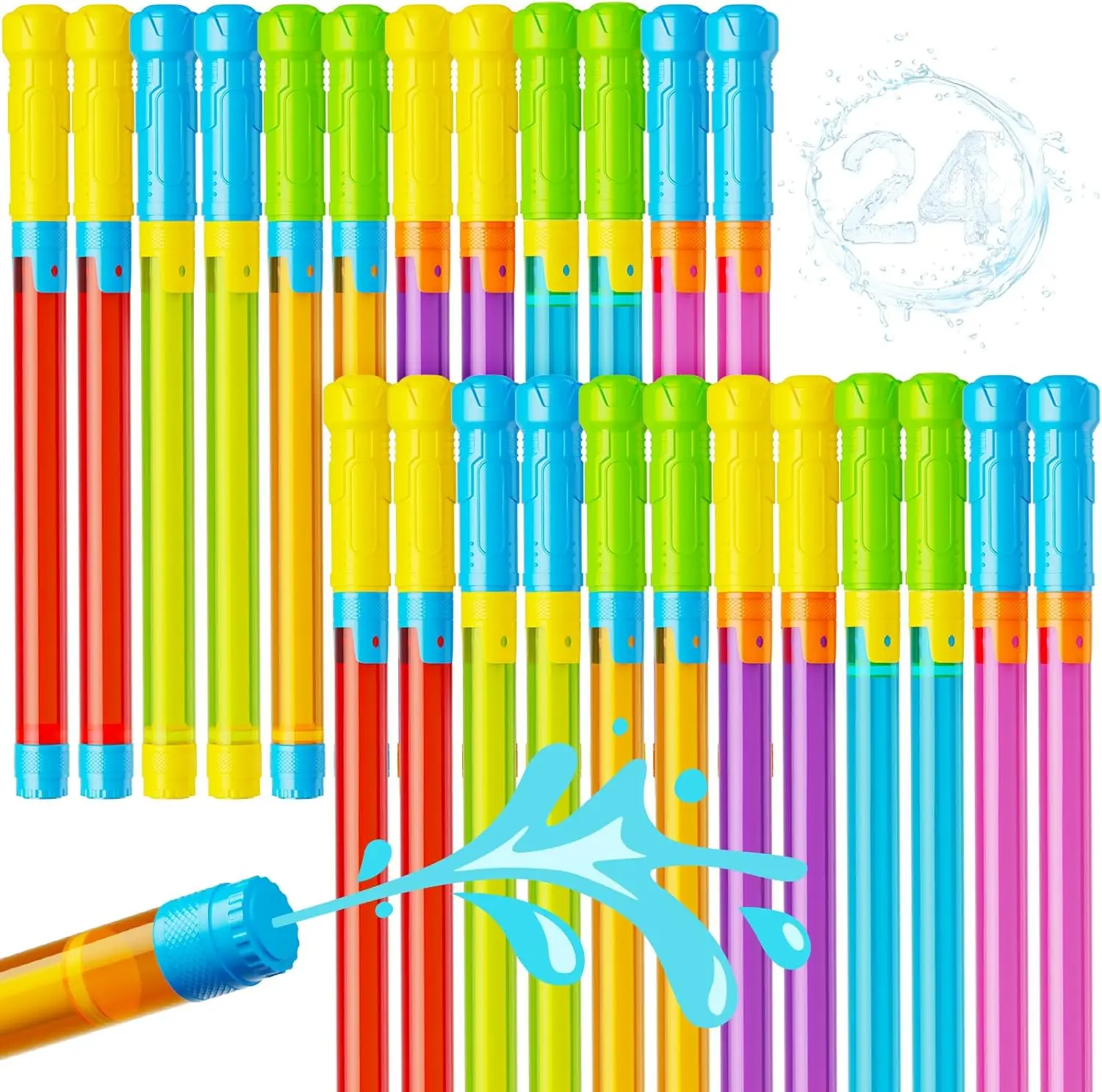 

Набор из 24 водных пистолетов-бластеров (16,5 дюймов) – для детей и взрослых, для летних игр у бассейна, на пляже и на открытом воздухе