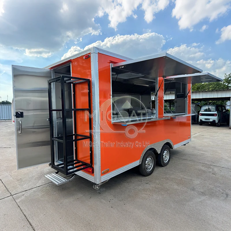 Multifunctional Outdoor Food Trailer Towable Snack Vendor Cart for Markets And Campsites Universal Mobile Kitchen