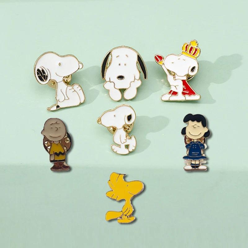 Anime Snoopy Dog TV Enamel Pin Metal Lapel Pins for Backpacks Brooches for Clothes Cute Jewelry Pin Decoration Gift Accessories