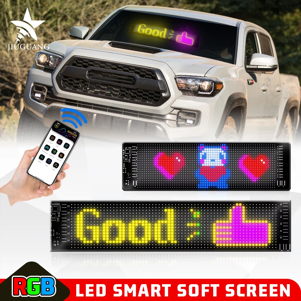 BraveWAY Dynamic Devil Eyes Light for Car Truck Windshield Programmable LED Display Flexible Soft Screen DIY Bluetooth APP