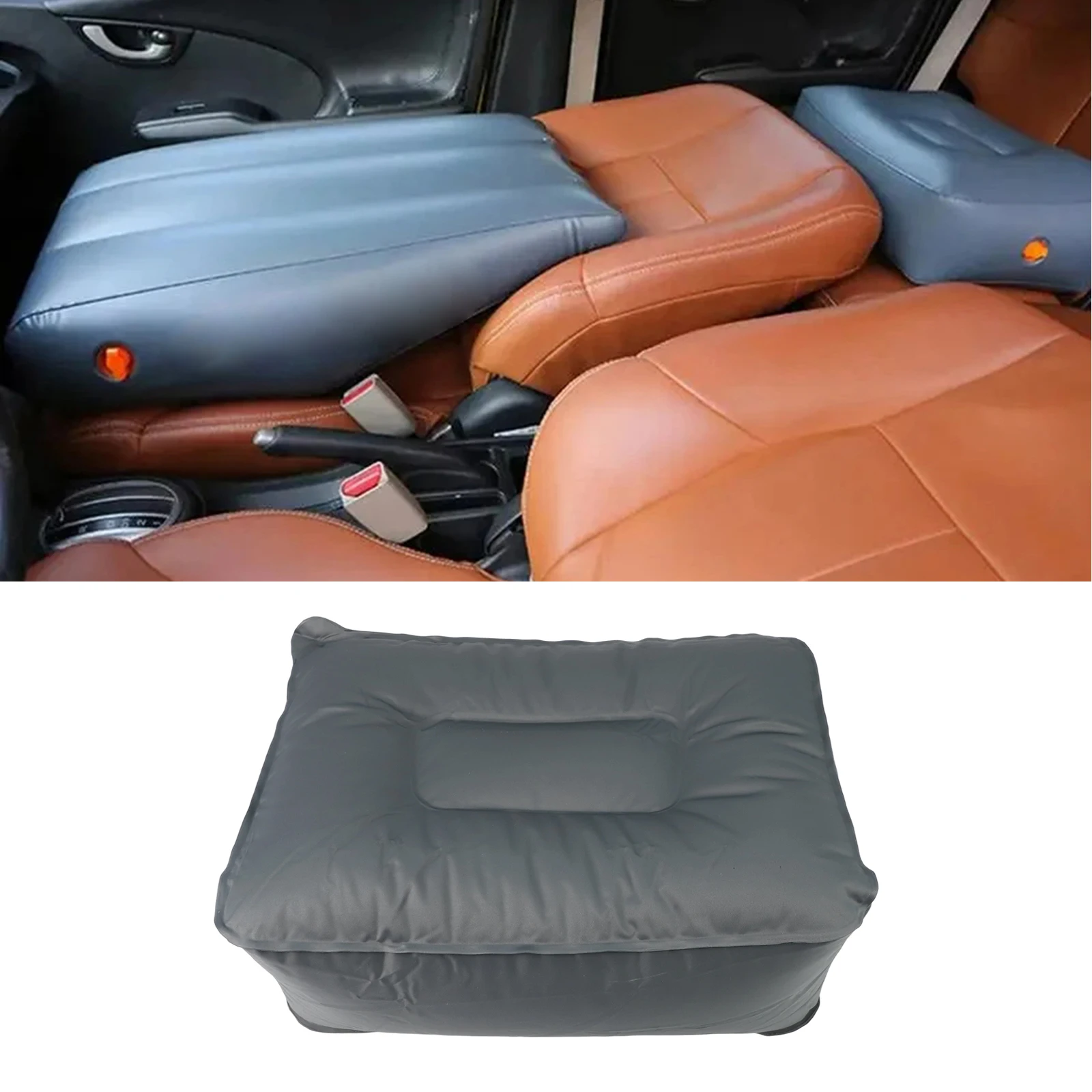 Car Travel Inflatable Mattress Front Slope Pad Inflated Stool Cushions Air Bed Grey PVC Portable Sleeping Cot For Most Cars SUV