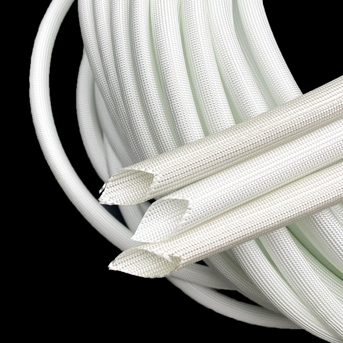 Inner Diameter 0.5-35mm, White 600 Degree Fiberglass Sleeve, Industrial Furnace Circuit Wiring Insulation Protective Tube