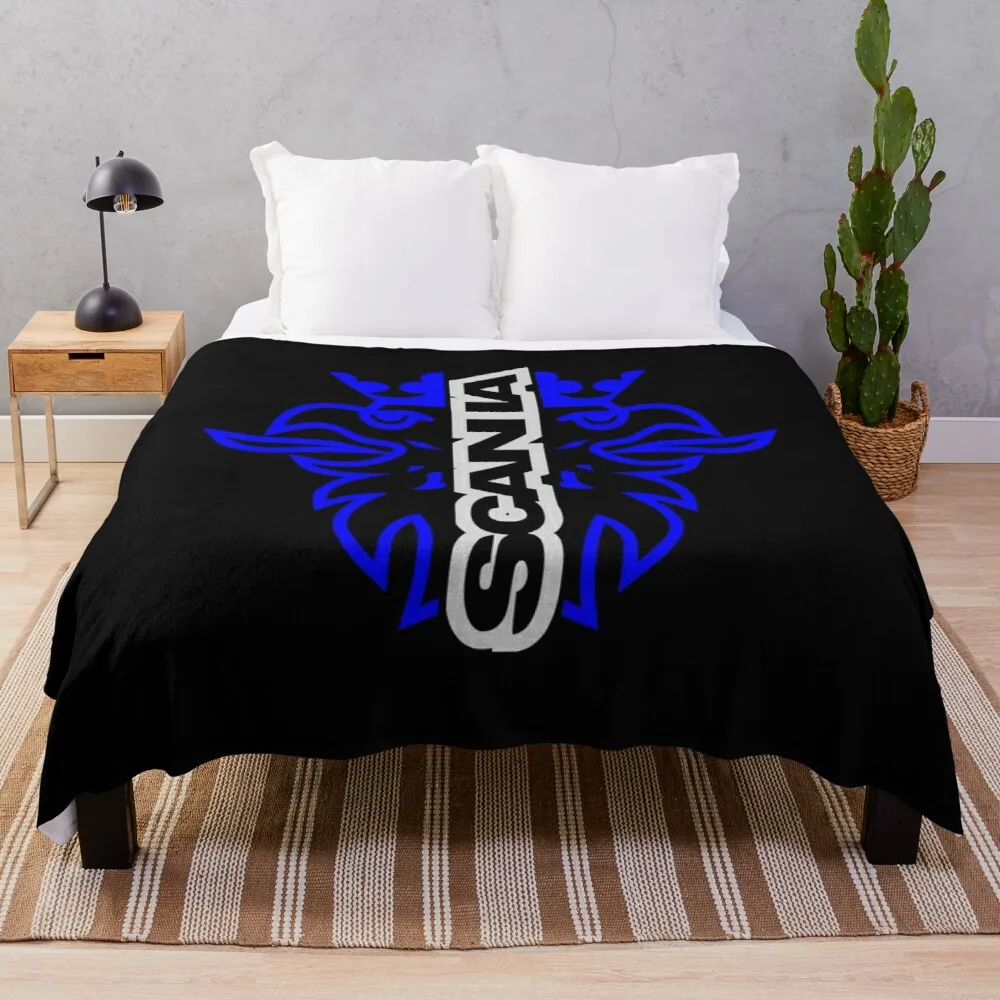 

Double Griffin V8 King of the road Blue Throw Blanket microfiber blanket Large knit plaid luxury blanket