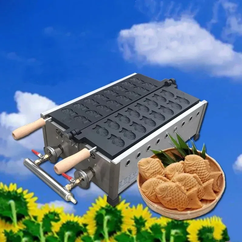 16pcs       taiyaki machine mini fish waffle maker fish shaped waffle cake making machine ice cream filling taiyaki baking pan