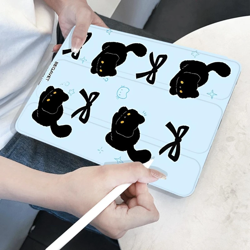 Cute Black Cat Ipad Case for IPad 5th 6th 7th 8th 9th Gen Case IPad Pro 11 12.9 Mini 6 8.3 Inch 10.5 10.9 11 Air 3/4/5/6 Cover