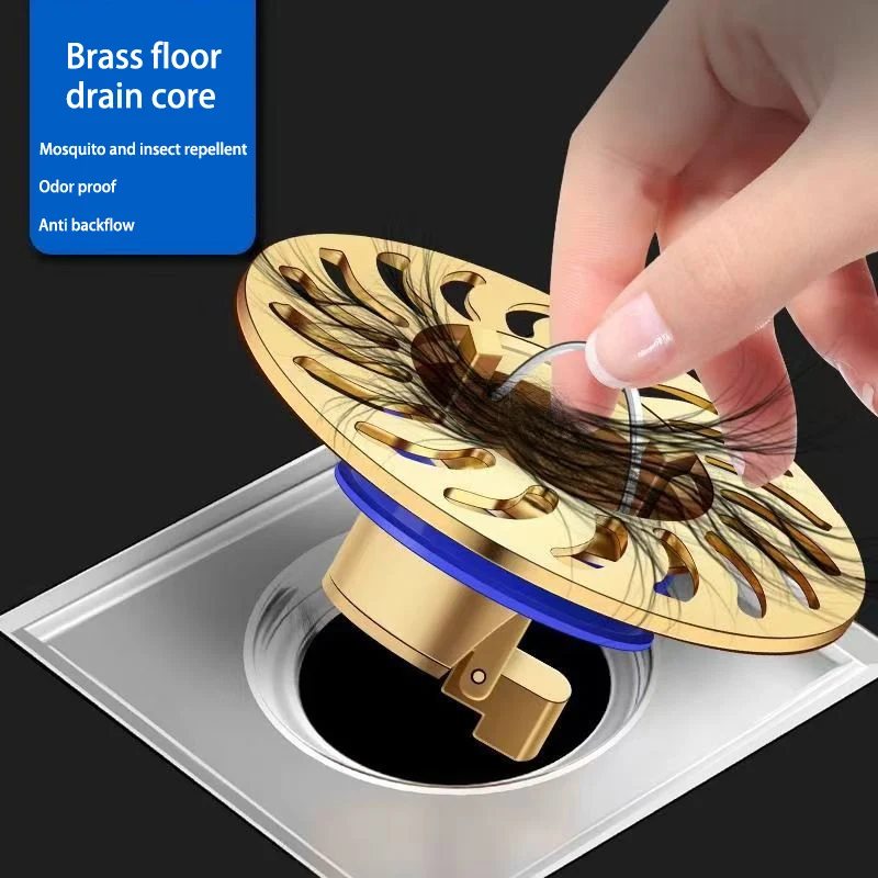 All-copper Floor Drain Deodorizer Bathroom Inner Core Sewer Pipe Anti-odor And Insect-proof Universal Floor Drain Core