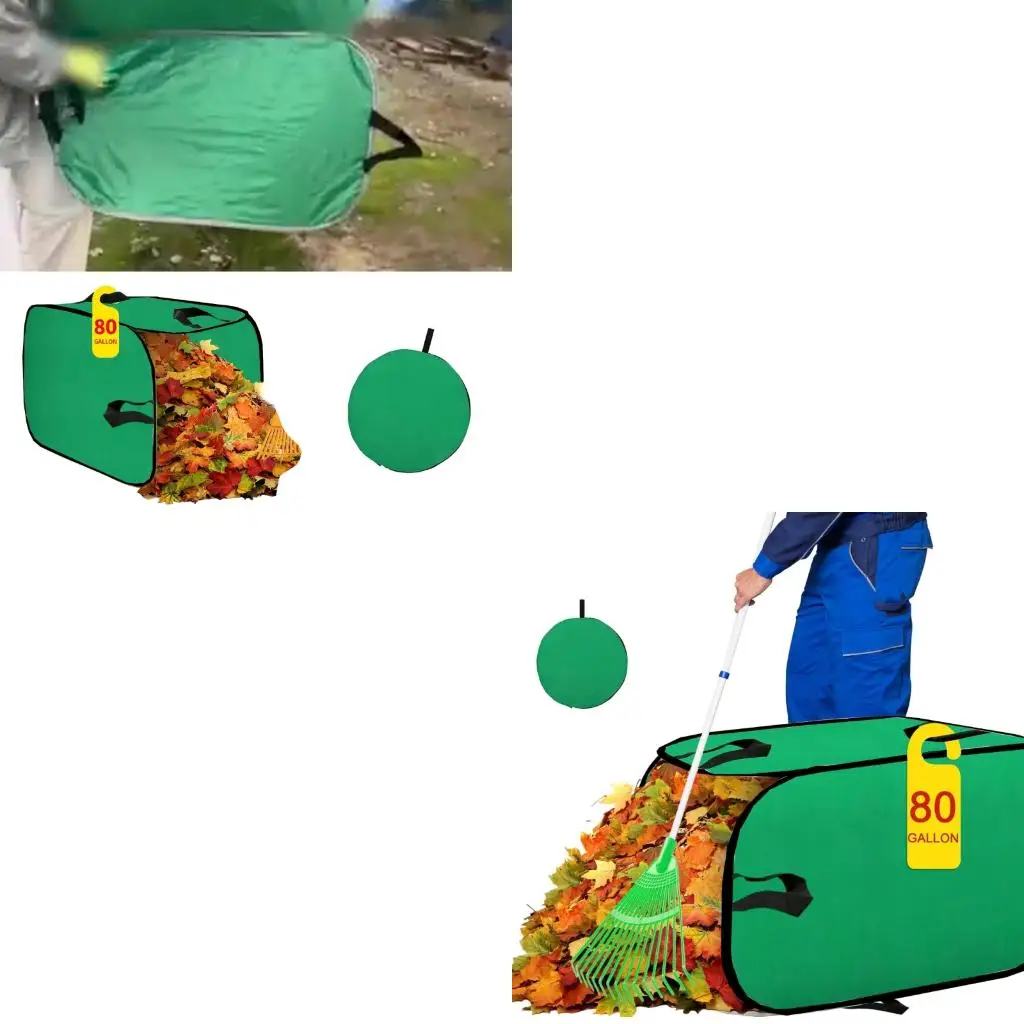 Steel Supported Foldable Sacks Trash Can For Patio Balcony Cleanup Tasks