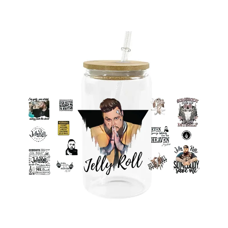 popular UV DTF Transfer Sticker Super Star For The 16oz Libbey Glasses Wraps Bottles Cup Can DIY Waterproof Custom Decals