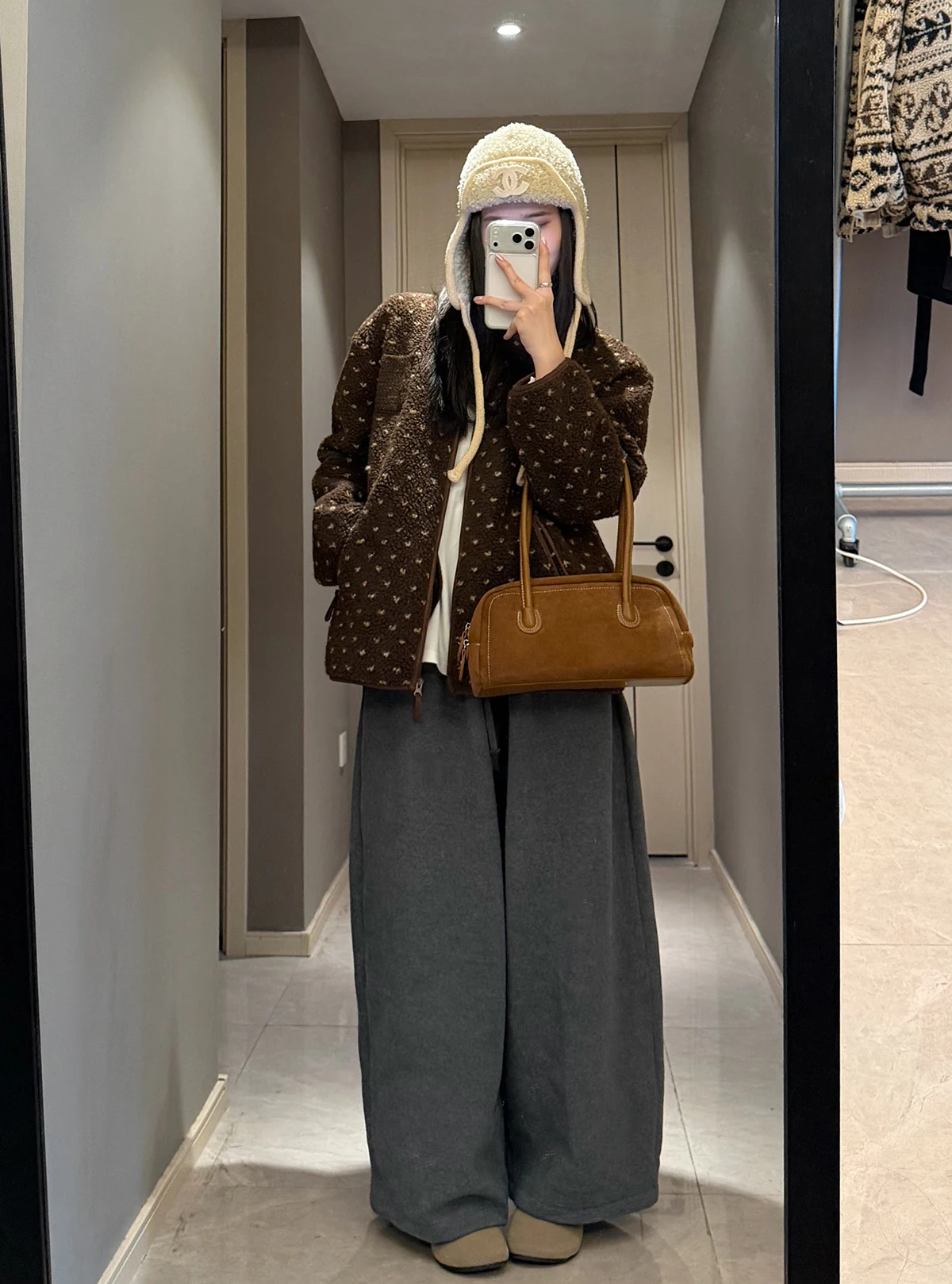 

Women's Thickened Cotton Jacket Lyhooc Liyu Small Size Lamb Fur Simulation Stand Collar Cotton Coat Long Sleeve Zipper Closure