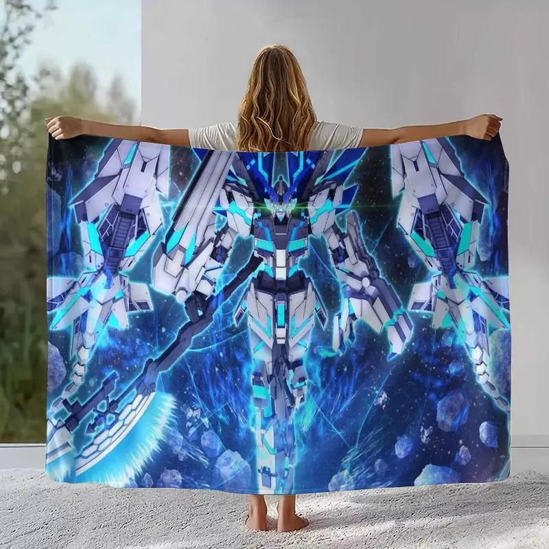Retro Gundam Destroy Zeon Cartoon Soft Flannel Throw Blanket,Cozy Blanket for Bed,Sofa,Living Room,Picnic,Camping,Home Decor