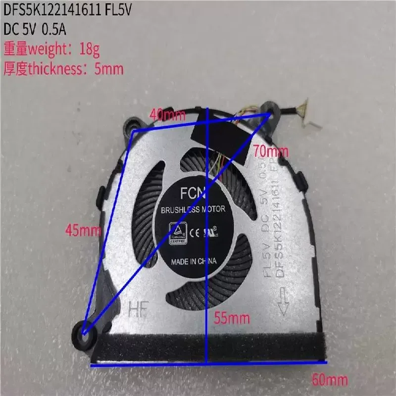 For Aifeida AVITA PURA NS14A6 New Built-in Notebook Cooling Fan