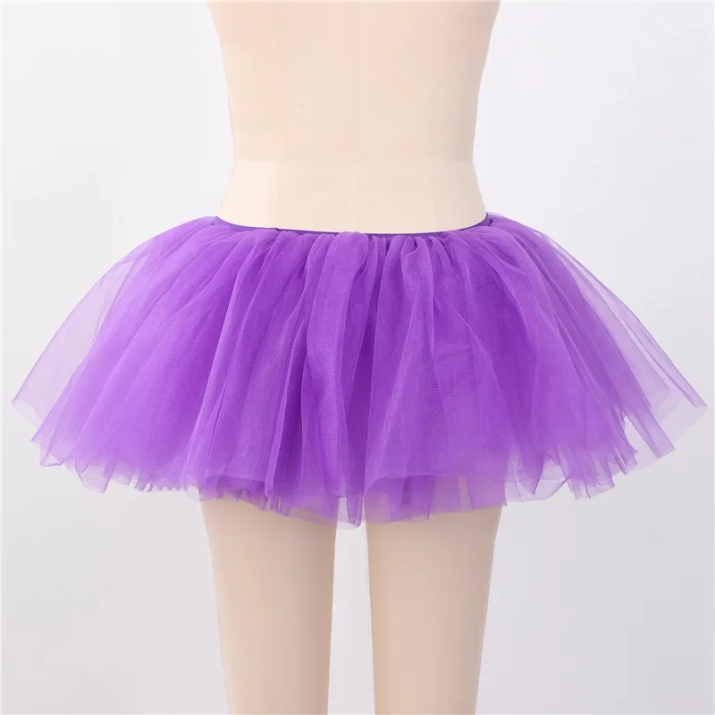 Tule tutu para mulheres e meninas, 5 camadas, roxo, baile de final, dança