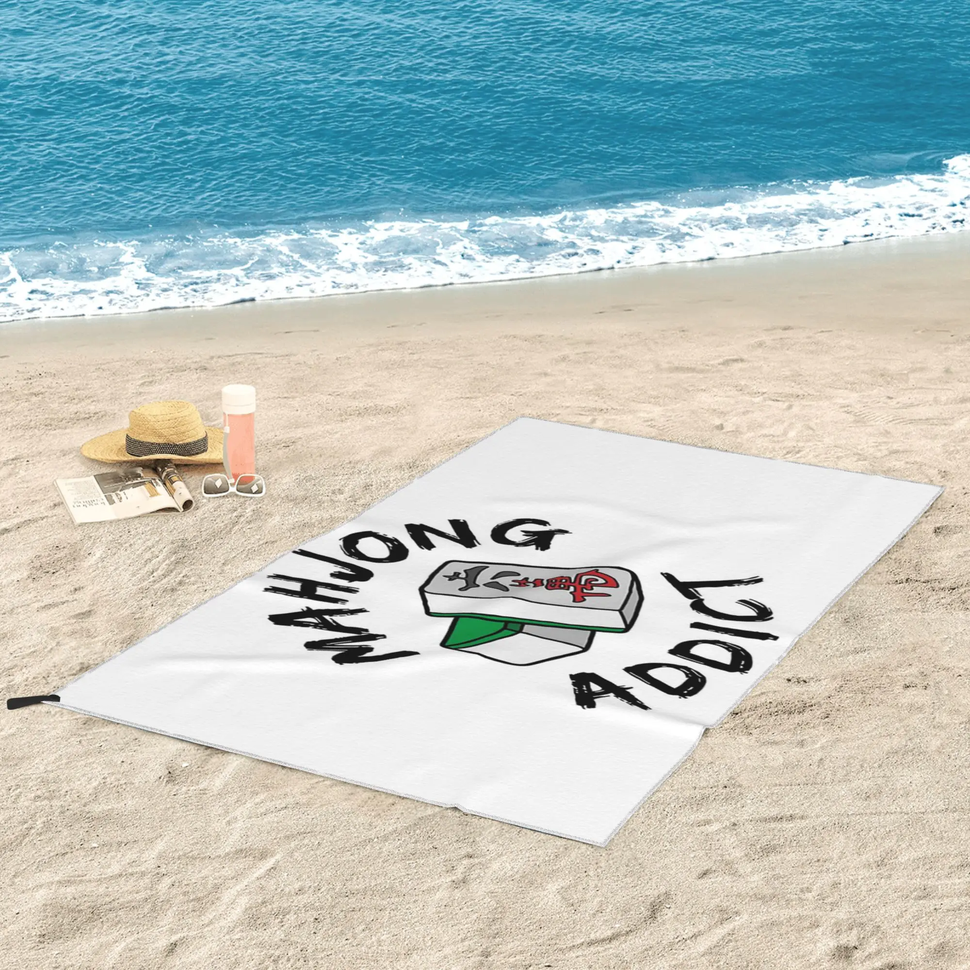 Mahjong Addict Beach Towel Soft Microfiber Quick Dry Absorbent Quick Towels For Bath