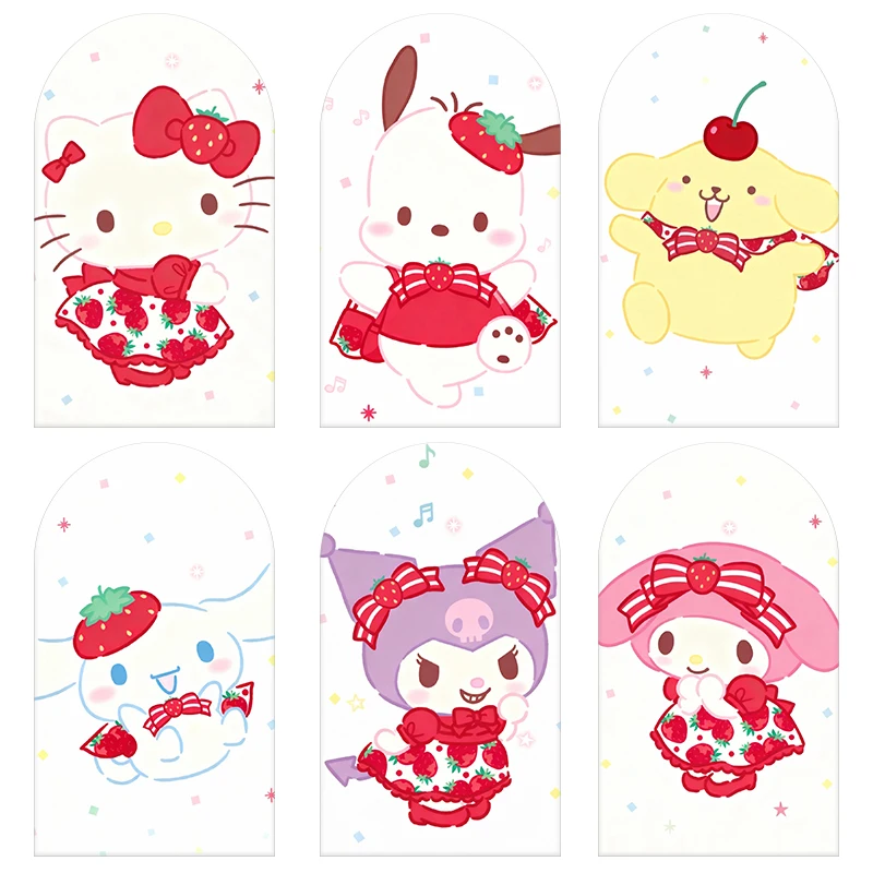 

Sanrio Characters Strawberry Theme Arch Backdrop Cover Cute Festive Scene For Kids Birthday Baby Shower Photo Booth Background