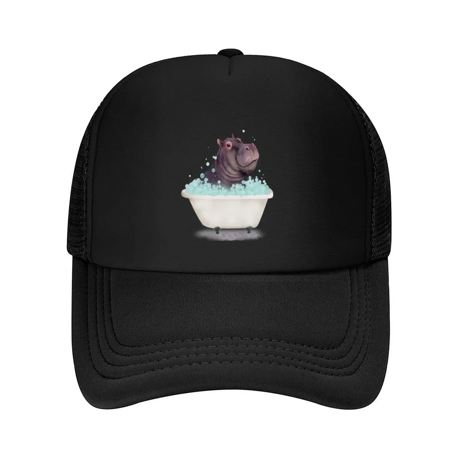 

Hippo in the Bathtub Baseball Cap Bobble Hat Military Tactical Cap fishing hat birthday Elegant Women's Hats Men's