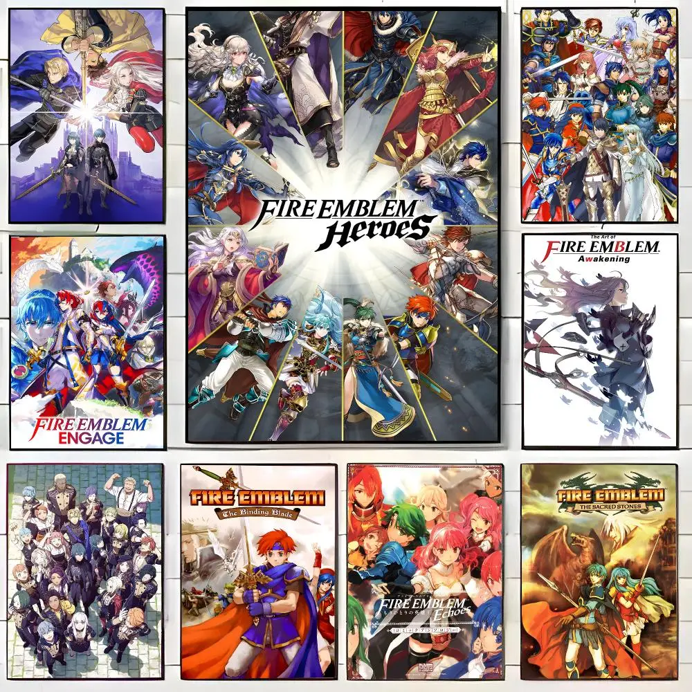Fire Emblem Poster HD Self-Adhesive Wall Decals For Living Room & Bedroom Home Decor Gift