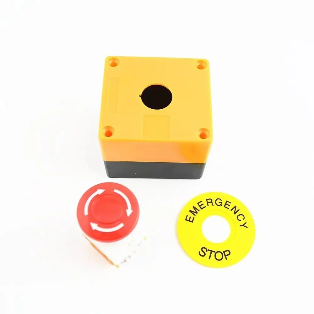 Red Sign Push Button Switch Mushroom Cap Waterproof Industrial Emergency Stop Switch 1NC / 1NO+1NC Contact