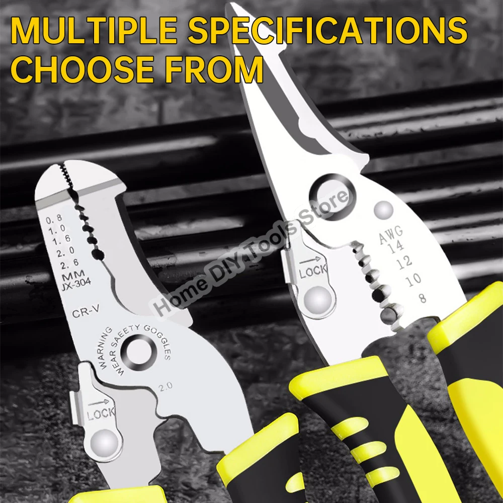 Stripping Crimping Pliers Wire Stripper Multi Functional Ring Crimpper Electrician Peeling Network Cable Electrician Tools