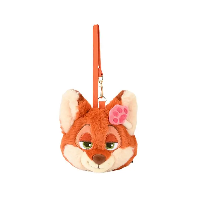 

Оригинальный плюшевый кошелек-брелок Disney Zootopia в форме головы, милый плюшевый кулон Джуди и Ника, популярная подвеска для сумки, кошелек для хранения, идеальный подарок