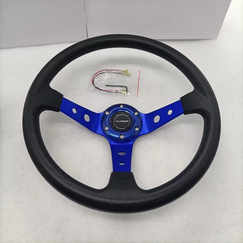 Hot sale Universal  TIYPEOR 14 inch 350mm PU Car Modification Multi-color option Steering Wheel