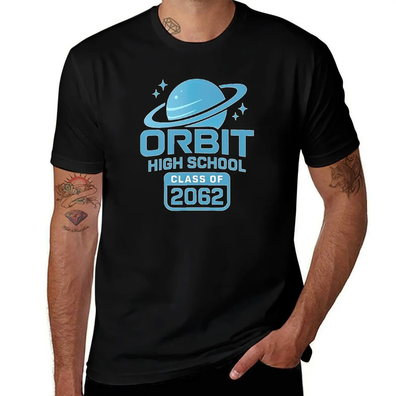 

Orbit High School Retro-Futuristic 60s Cartoon Tribute T-Shirt anime tshirt graphic shirts t shirts for men pack