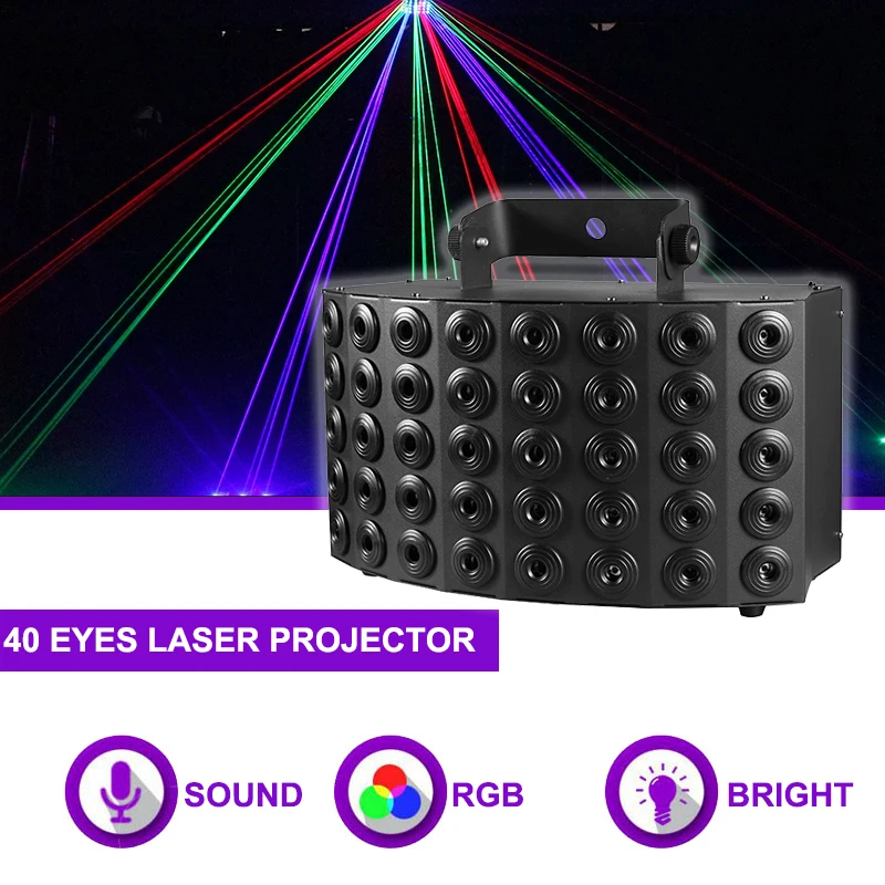 

Sunart 40 Eyes RGB Laser Projector Starry Sky Stage Effect Lighting For DJ Disco Party Bars Night Clubs DMX Fixtures