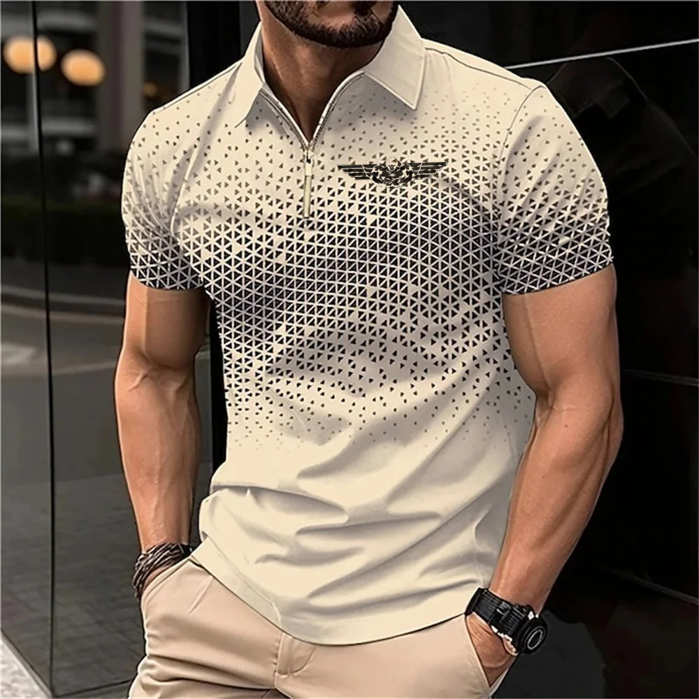 Men's Summer Casual Short-Sleeved Polo Shirt Business Casual Breathable T-Shirt Men's Sport Top European and American Clothes