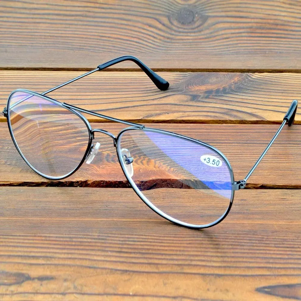 

Clara Vida Progressive Multi-focus Reading Glasses Men Oversized Double Bridge Frame Pilot Style Spectacles Women +0.75 To +4