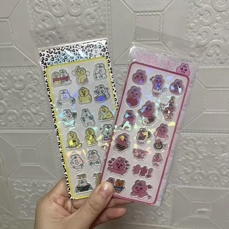 

Cartoon Opanchu Rabbit Kawaii 3D Laser Sticker Creative Student Reward Phone Case Decoration Notebook Diy Material Stickers Gift