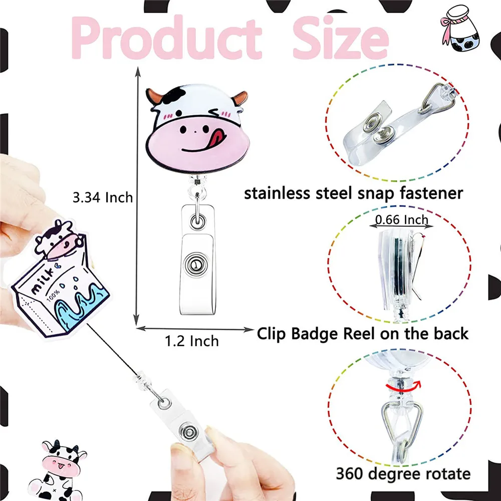 

1pc Retractable Cute Cartoon Nurse Badge Reel Clip Badge Holder Students Doctor ID Card Holder Keychain School Office Supplies