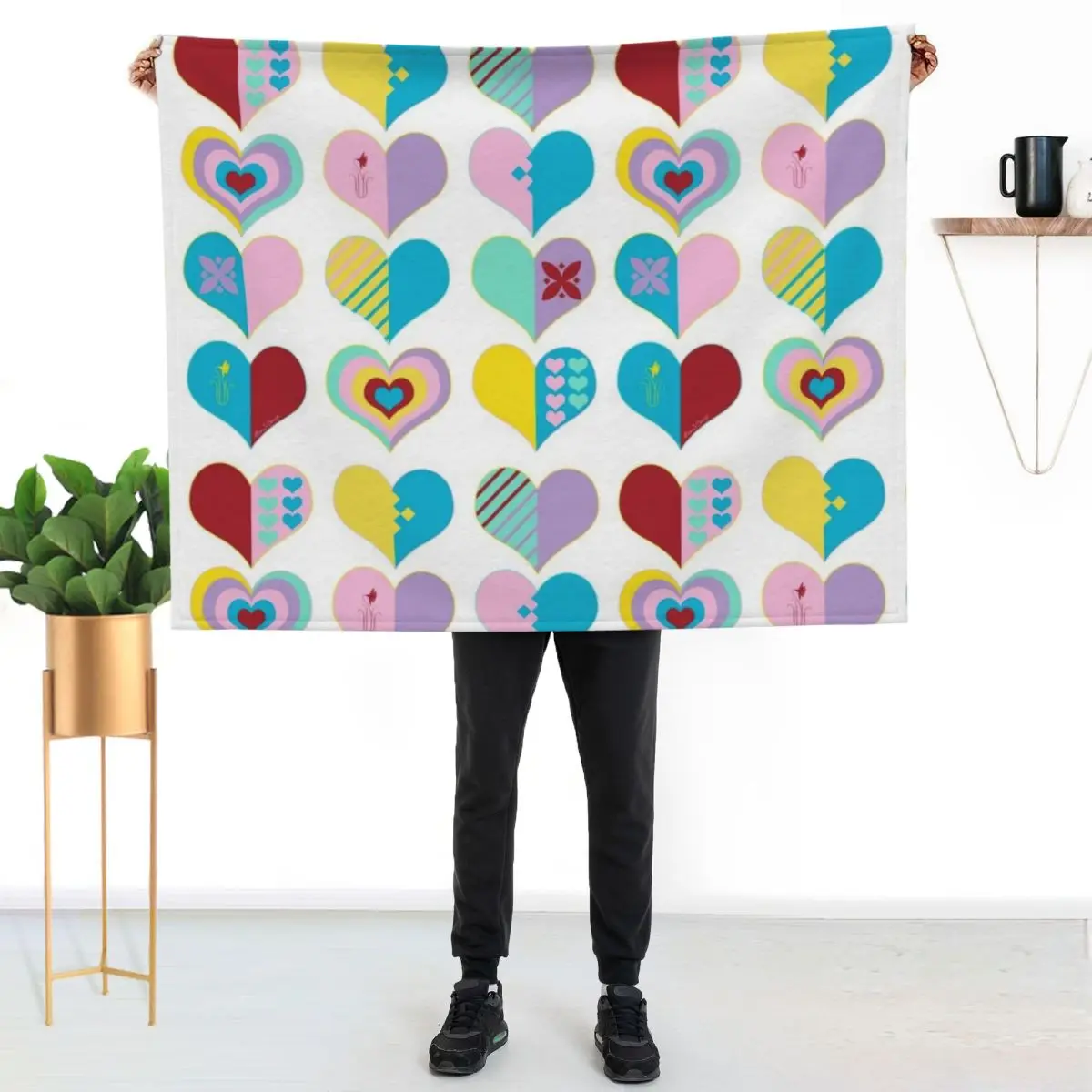 Hearts Throw Blanket Thins bed plaid Multi-Purpose Nap Designers Camping Blankets