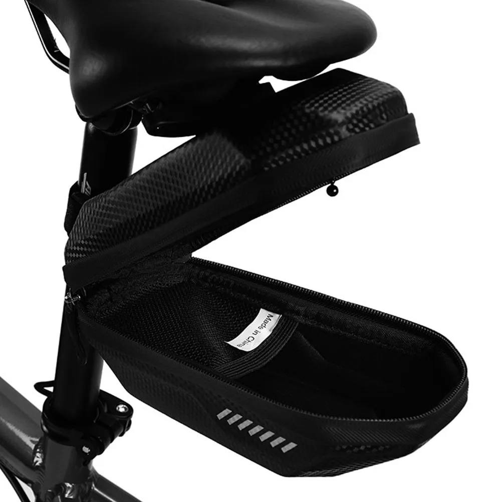

1Pcs Waterproof Bike Tail Bag Carbon Eva Saddle Pouch One-Button Lock Large Capacity Cycling Storage Saddle Bag