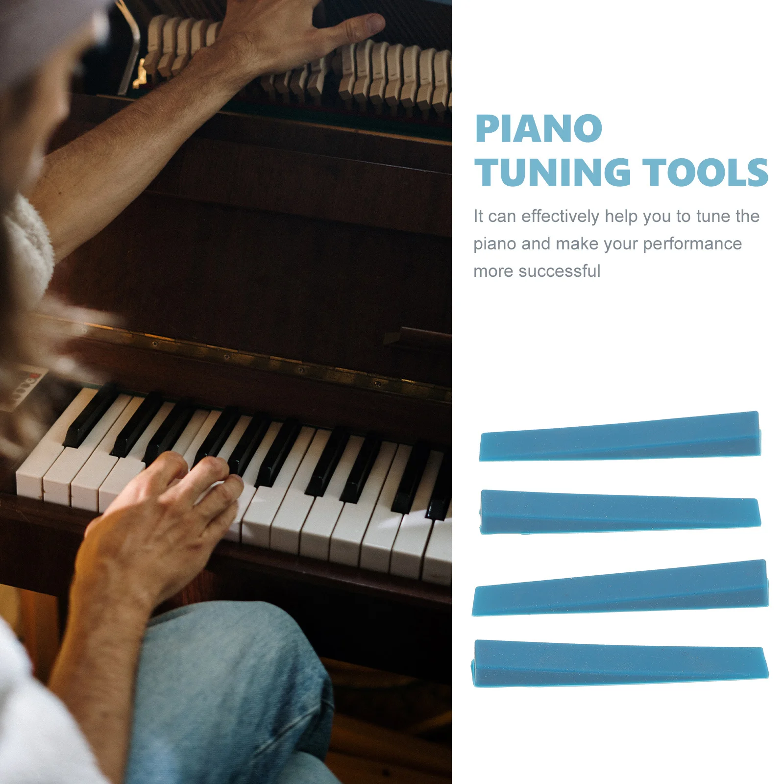 

4Pcs Silicone Piano Wedge Mutes Safe Flexible Piano Tuning Tool for Students Professional Tuners Musical Instrument Supplies