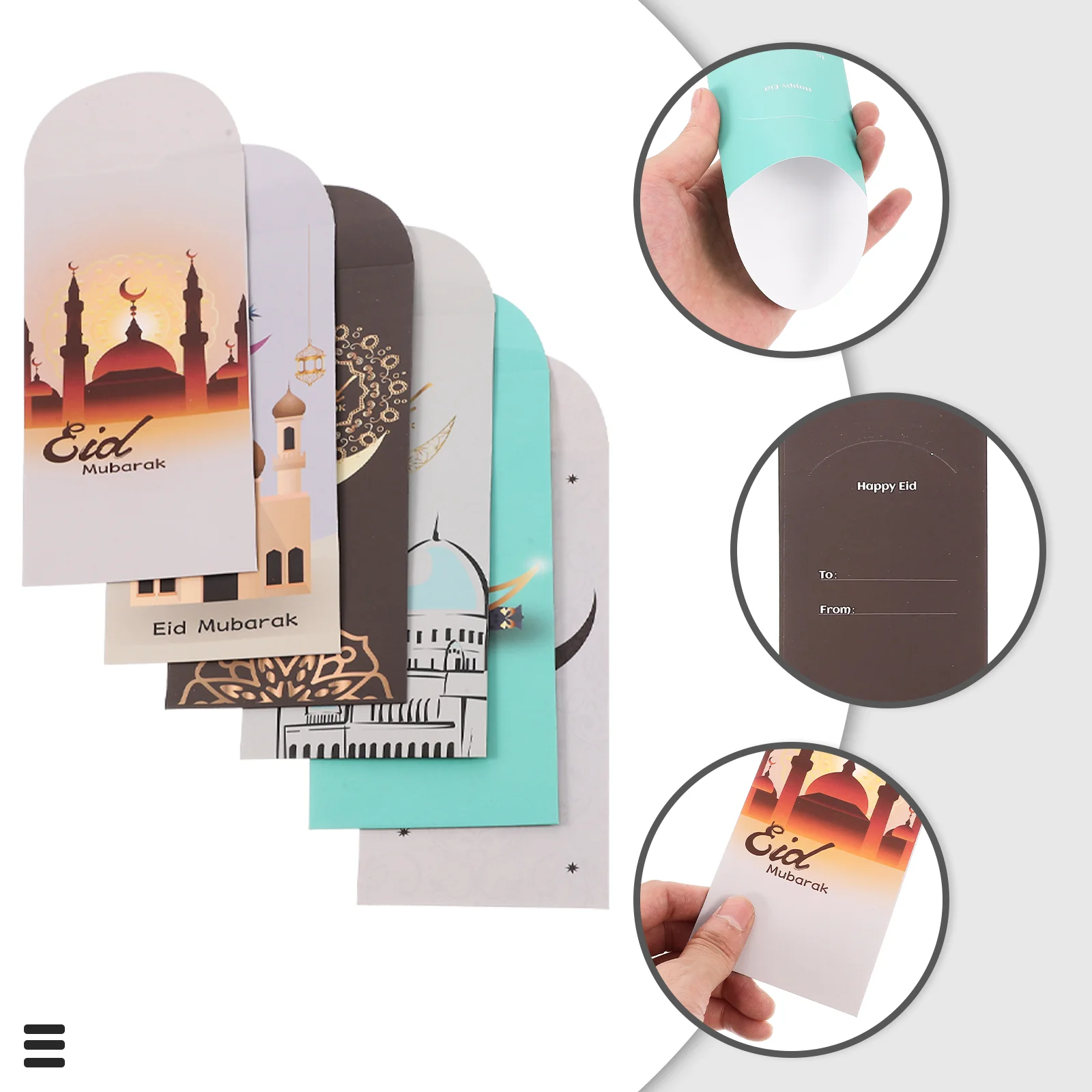 Enveloppes rouges pour atmosphère du Festival Eid, 36 pièces, papier Mubarak, carte du Ramadan, stockage d'argent, Premium