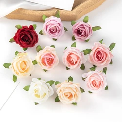 10PCS Artificial Flowers Diy Candy Box Home Decor Christmas Decorative Wreaths Wedding Party Garden Roses Arch Silk Bride Wrist