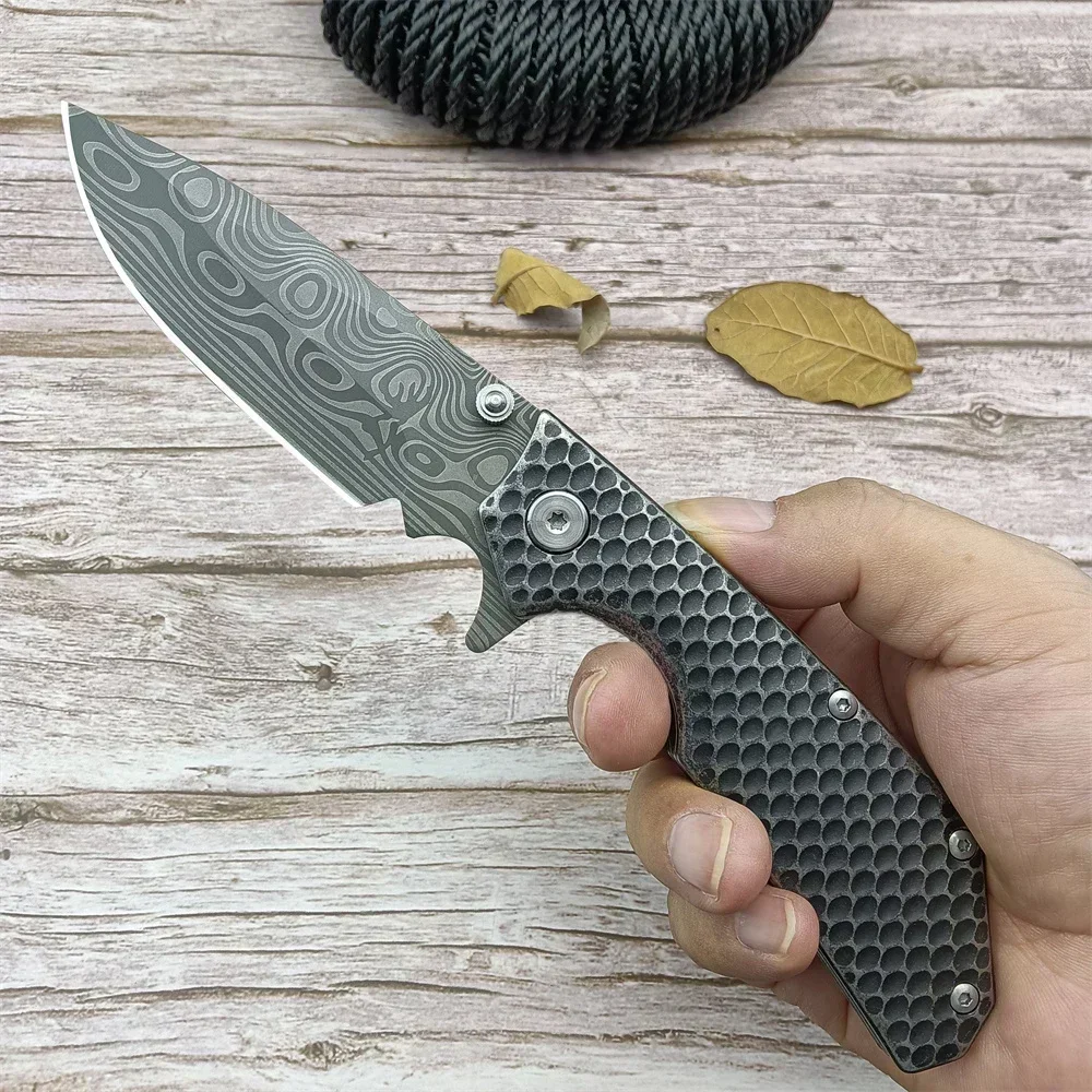 Strider Folding Knife 3.62\'\' 7Cr13mov Blade Textural 420 Steel Handle Outdoor Camping Wilderness Defense Survival Pocket Knife