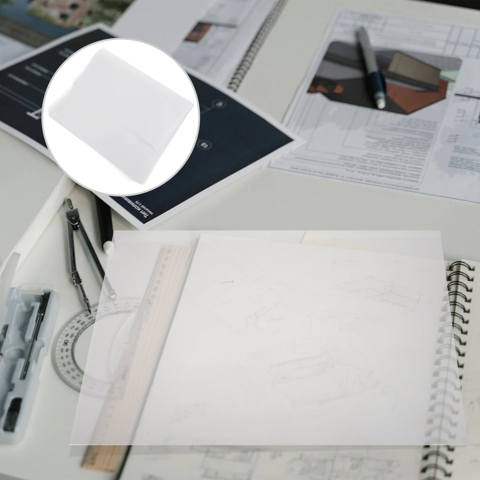 50Pcs Translucent Tracing Paper 100 Sheets Fade Resistant Yellowing Proof for DIY Drawing Calligraphy Copy Graphic Arts Industry