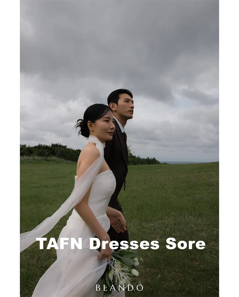 TAFN Korea Sleeveless Wedding Dresses Strapless Floor-Length Bridal Gown A-line Elegant Tulle Dresses Custom Made