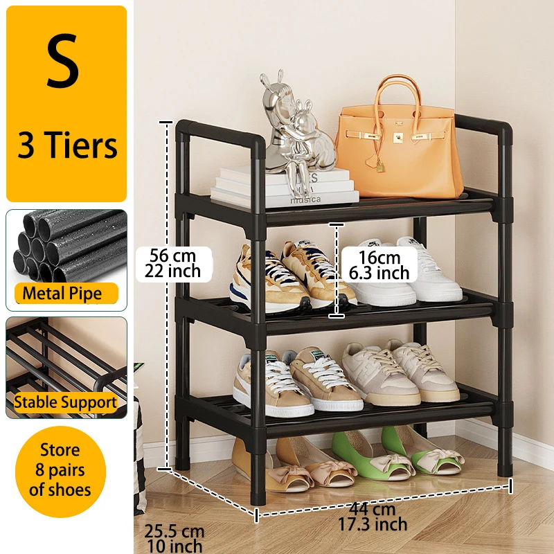 Meerlaags metalen schoenenrek, grote capaciteit schoenenopberger voor entree, kast, garage, schoenenplank voor woonkamer