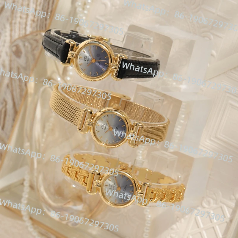 

Shanghai Retro Gold-plated Bracelet Manual Mechanical Test Timing Round Women's Watch 1990s
