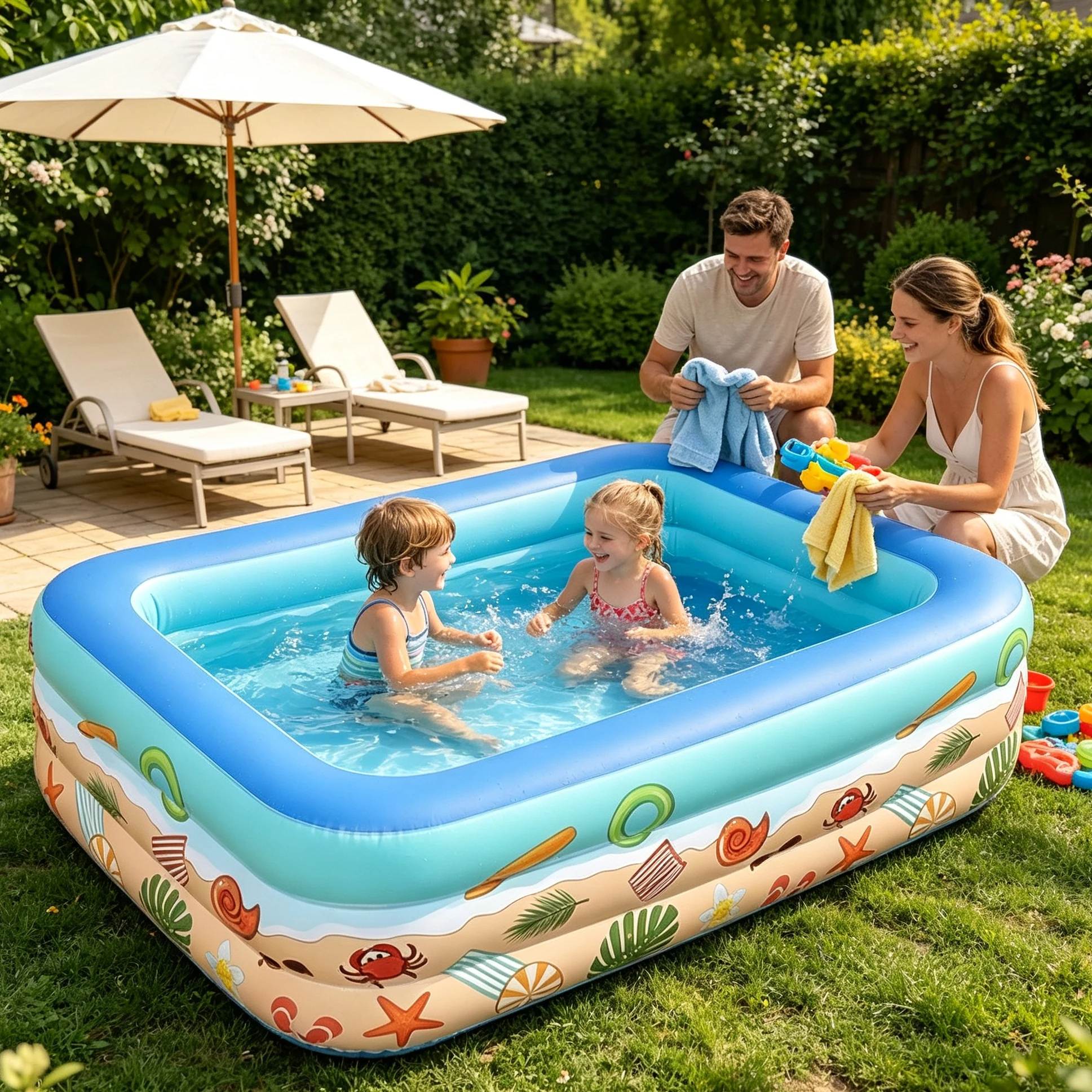 Inflatable Swimming Pool Oversized Thickened Family Pool for Kids Adults Large Blow Up Water Pool Garden Backyard Summer Party